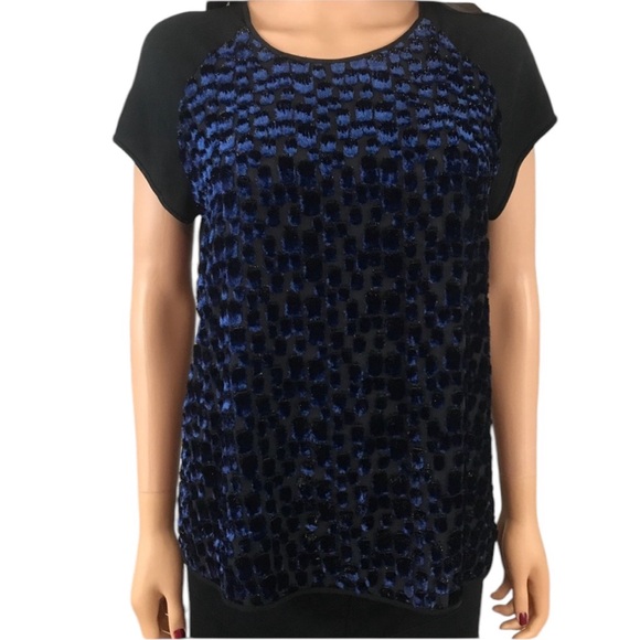 Diane von Furstenberg black and blue Shirt size M - Picture 1 of 8